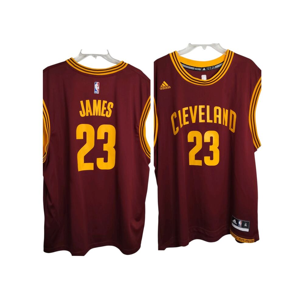 M1086)LeBron James #23 Cleveland Cavaliers Adidas Burgundy Men Jersey XL
